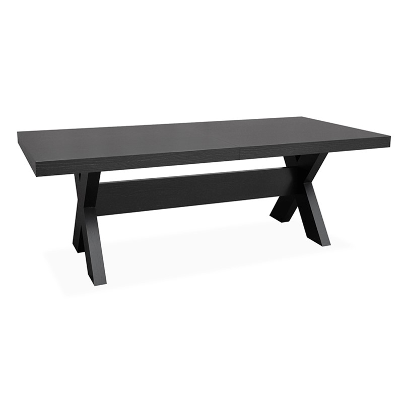 Spisebord Athen sort eikefiner B: 220, D:100, H:75+2 x 40cm Lamont Spisebord Svart, svarte ben D110x76 Mdf, papir